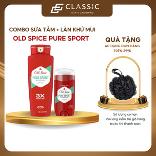 Combo sữa tắm và lăn khử mùi old spice pure sport