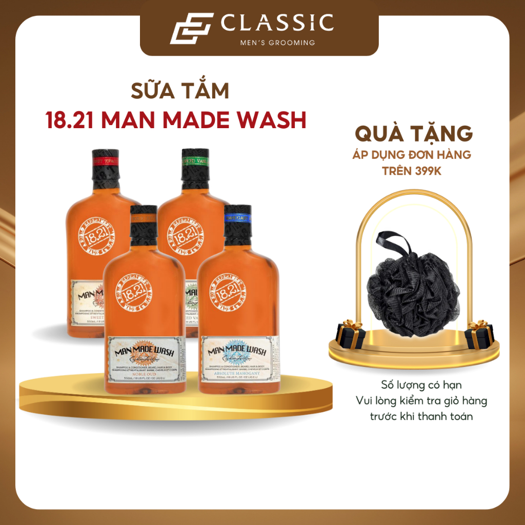 Sữa Tắm Gội 18.21 Man Made Wash