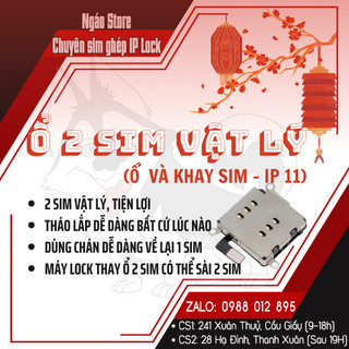 Combo ổ 2 sim vật lý dành cho ip 11
