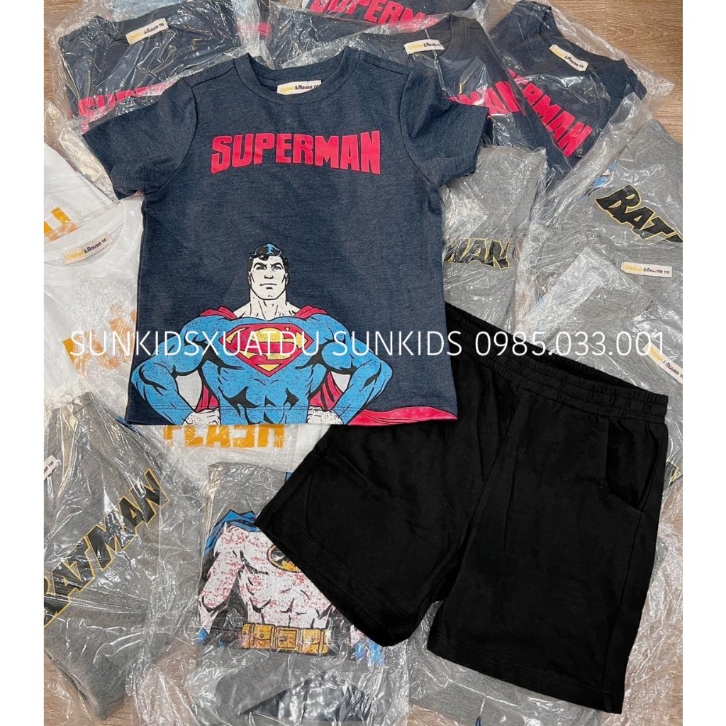 Bộ bé trai cotton Bemoo siêu nhân