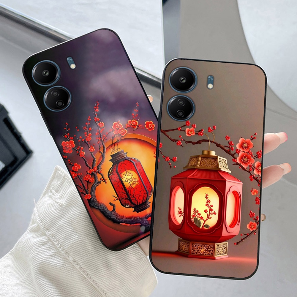 ốp lưng xiaomi redmi 13c redmi 13c in hình đèn lồng đỏ may mắn