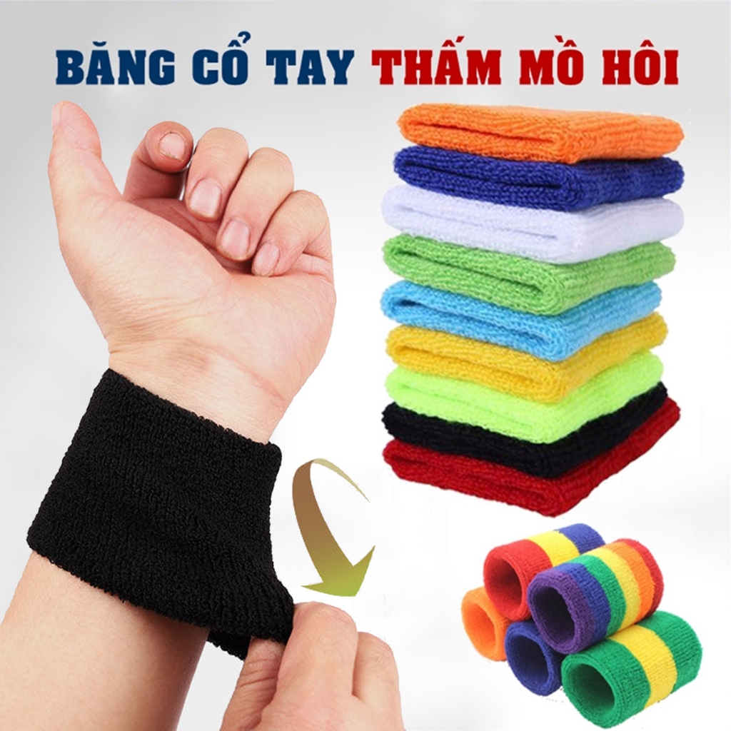 Băng Cổ Tay Thể Thao Nam Nữ Thấm Mồ Hôi Khi Chơi Tennis, Cầu Lông, Bón