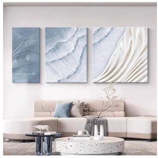 Khổ Lớn _ Bộ 3 Kiểu Mới Cao Cấp Tranh Treo Tường Trừu Tượng Bắc Âu Canvas Sơn Dầu Tráng Gương Wabi Sabi Decor Phòng Khác