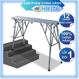 Giàn giáo xếp gọn, có thể thay đổi chiều cao - Mâm dài 2M - Bảo hành chính hãng NIKITA 12T