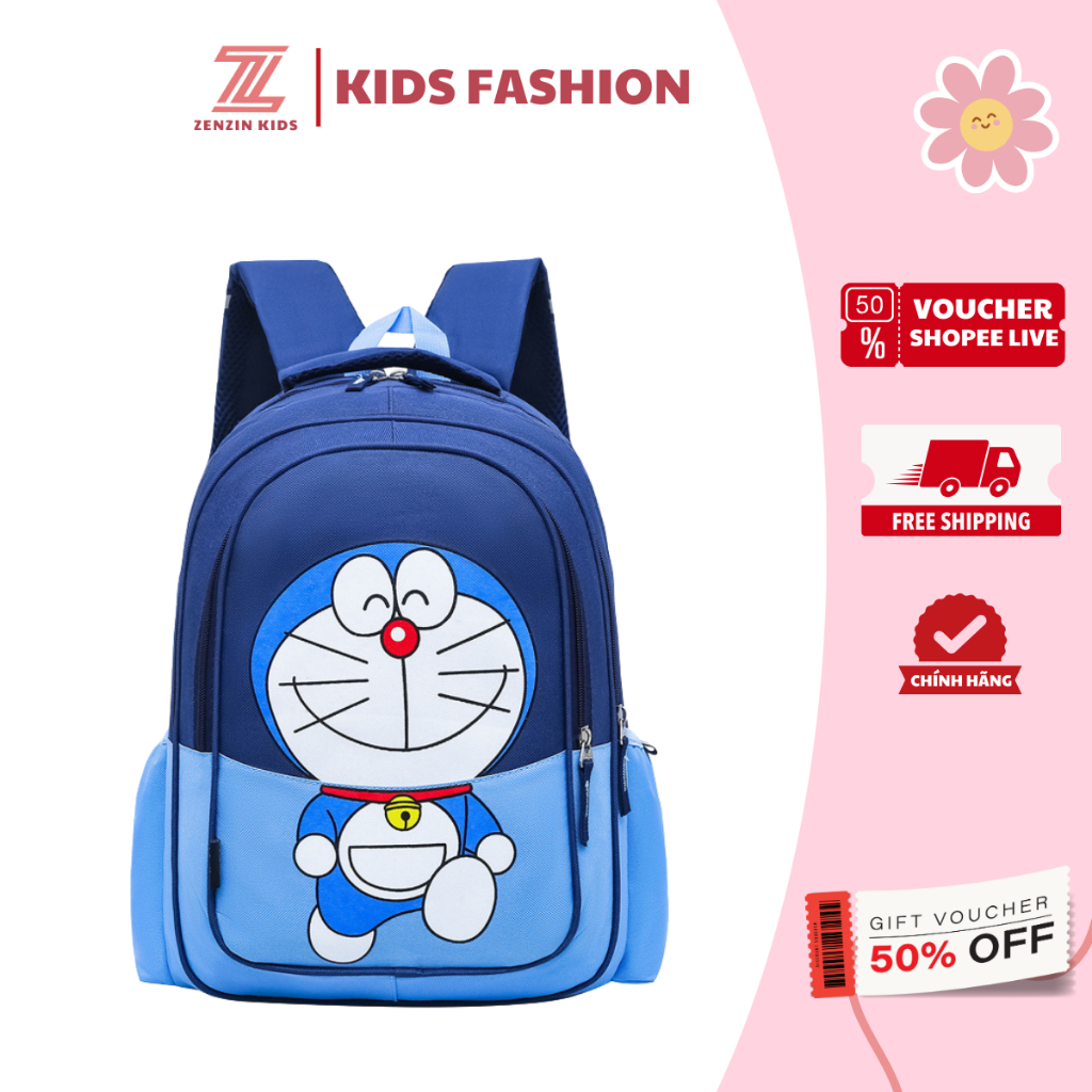 Balo cho bé ZENZIN KIDS từ 1-5 tuổi đi học mầm non mẫu giáo in hình Doraemon M240, cặp mẫu giáo cho bé đi học đáng yêu