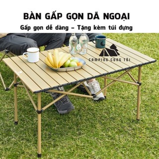 Bàn camping du lịch gấp gọn, bàn xếp dã ngoại lắp đặt dễ dàng có túi đựng mang theo gọn nhẹ tiện lợi