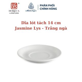 Dĩa lót tách 14 cm jasmine lys trắng ngà - gốm sứ cao cấp minh long i