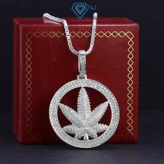 Dây chuyền bạc nam mặt lá phong đính đá sang trọng, cao cấp DCA0103 - Trang Sức TNJ