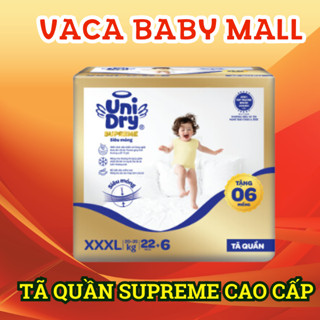 (Mẫu mới) Tã/bỉm quần UniDry Supreme size lớn nhất XXXL22+6 miếng dành cho bé trên 20kg