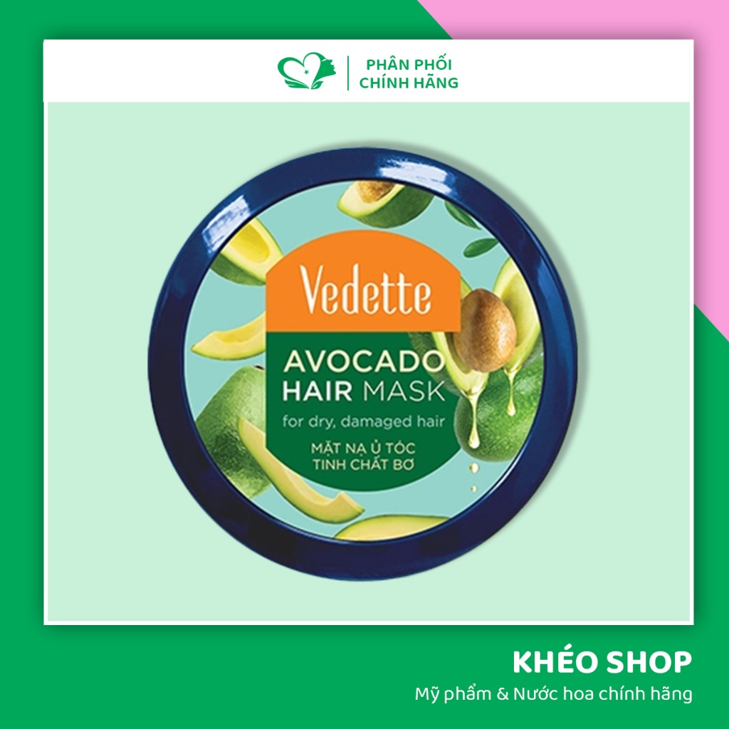 Mặt Nạ Kem Ủ Tóc Bơ Vedette Avocado Hair Mask Phục Hồi Tóc Khô, Hư Tổn Do Uốn, Duỗi, Nhuộm - 110g