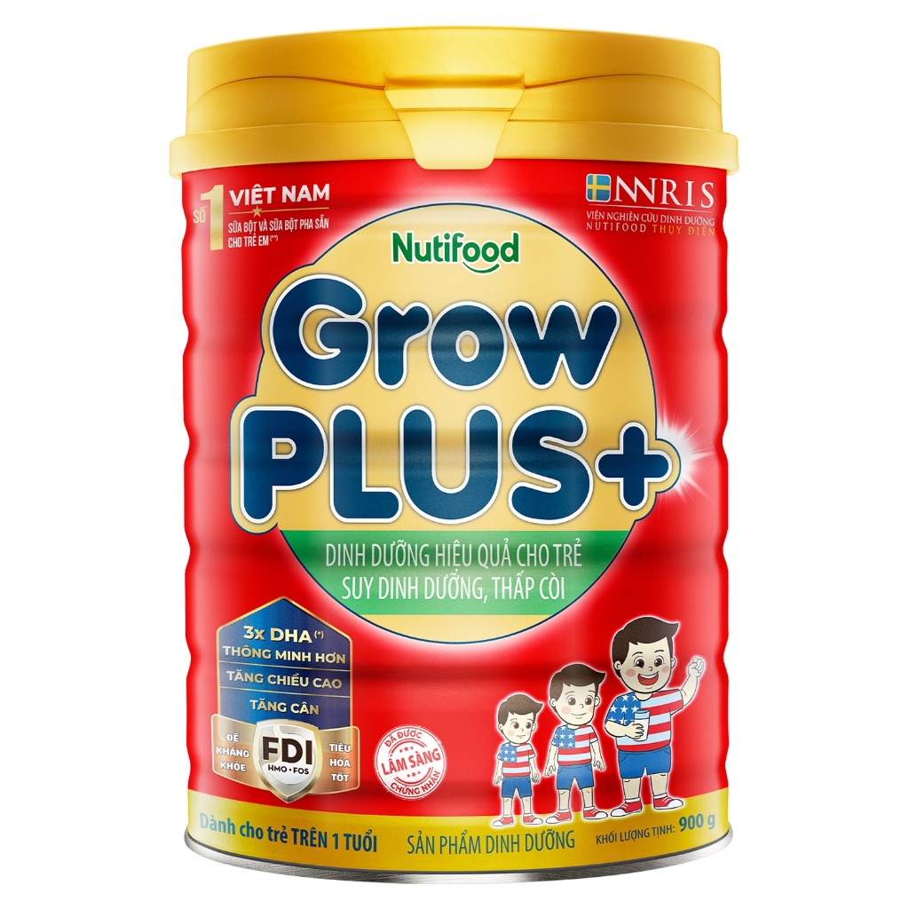 (DATE THÁNG 08/2026)Sữa Bột Nutifood Grow Plus+ Đỏ - Hộp 900gr