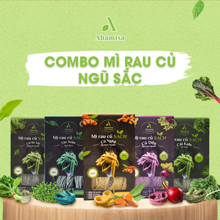 Combo ngũ sắc mì rau củ sạch ahamisa, mì ăn kiêng, mì rau củ cho bé, ăn chay, thực dưỡng 1,2 kg
