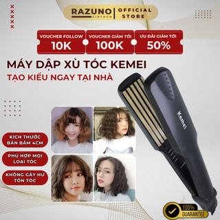 Máy dập xù tóc bản to razuno, 4 mức chỉnh nhiệt, chức năng dập xù, bấm mè, tảo kiểu tóc làm phồng chân tóc