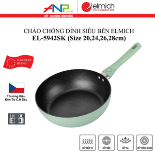 Chảo Chống Dính Đáy Từ Elmich Hera II EL-5942SK (Mầu Xanh Pastel, Size 20,24,26,28 cm)