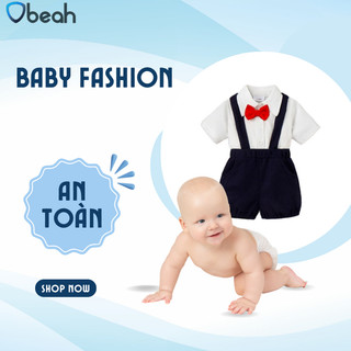 Bộ công tử cho bé Obeah Set yếm kèm áo sơ mi dành cho thôi nôi bé trai fullsize cho bé từ 3-24m