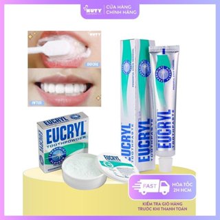  Bộ Sản Phẩm Làm Trắng Răng Bột Tẩy Eucryl Toothpowder  50g  và Kem Đánh Trắng Răng Eucryl Toothpaste  62g  