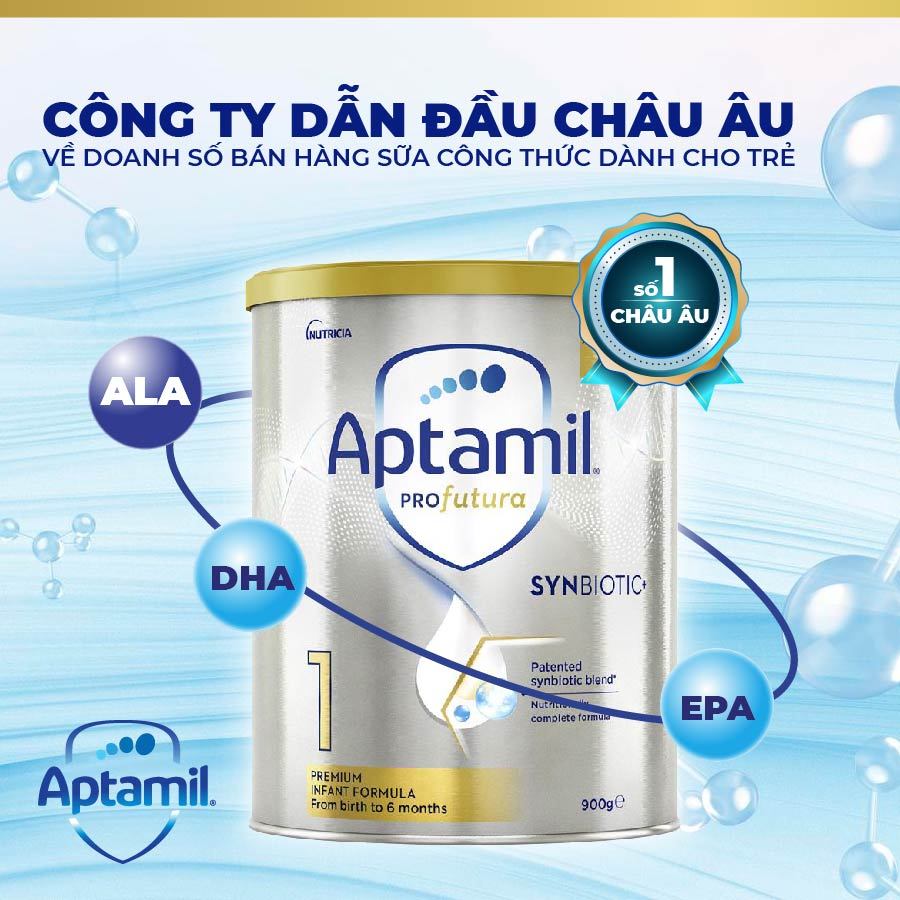 Sữa Aptamil Profutura Synbyotic Úc số 1 cho trẻ từ 0-6 tháng 900g giúp tăng cường hệ miễn dịch