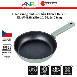Chảo Chống Dính Bếp Từ ELMICH EL-5941SK (Mầu Xanh Pastel, Chảo Rán, Chảo Chiên, Chảo Sâu Lòng)