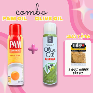 Dầu xịt pam ăn kiêng + dầu xịt olive ăn kiêng