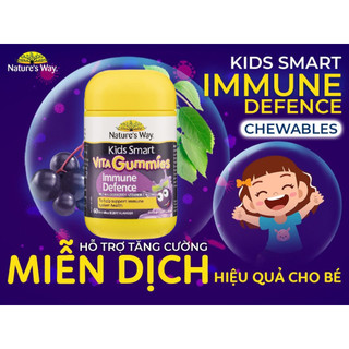 Kẹo dẻo tăng đề kháng nature’s way kids smart immune defence chewables 60 viên Healthy Care tăng hệ miễn dịch