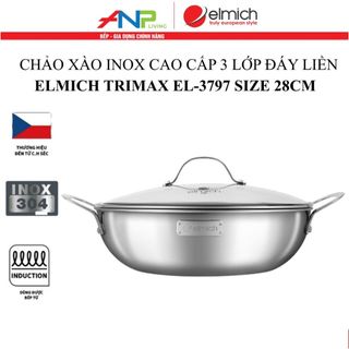 Chảo INOX, Chảo Xào, Chảo Sâu Lòng Kiêm Nồi Lẩu ELMICH Tri-max EL-3797 / EL-3798 / EL-3255