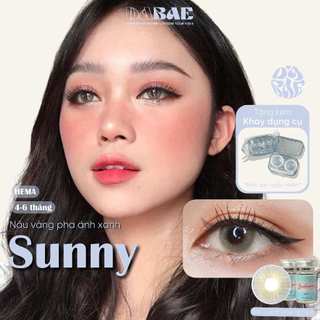 Kính áp tròng DABAE màu nâu vàng pha ánh xanh có độ cận Sunny Brown