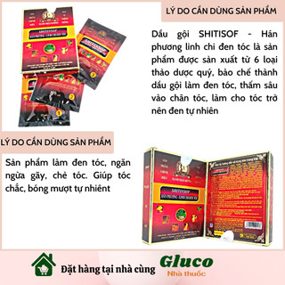 Dầu gội đen tóc SHITINSOF Hán phương linh chi (Hộp 3 gói)