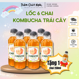 Trà lên men Kombucha vị trái cây, chứa lợi khuẩn, men vi sinh Lốc 6 chai 250ml