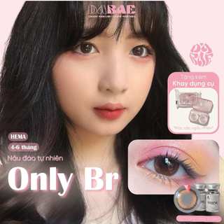 Kính áp tròng DABAE màu nâu đào giãn nhẹ có độ cận Olny Brown
