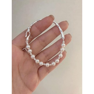 Vòng tay ngọc trai mix bạc