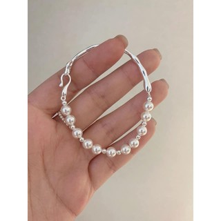 Vòng tay ngọc trai mix bạc