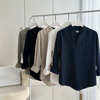 Áo sơ mi đũi nam cổ tàu tay dài phong cách trẻ trung vải đũi mềm mát lên phom cực đẹp ( có ảnh thật)