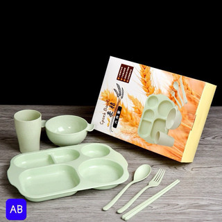 Khay đựng cơm lúa mạch gồm 6 chi tiết cho bé