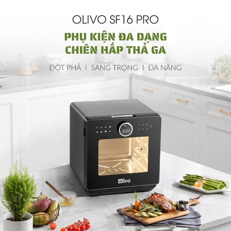 Nồi chiên hơi nước Olivo SF16 Pro - 56 chương trình cài sẵn - dung tich 16 lít