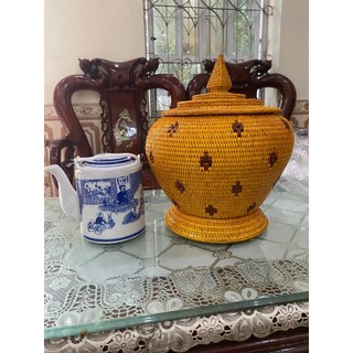 Giỏ Ủ Ấm Tích Đan Tay Bằng Dây Mây Xịn, Hàng Việt Nam Xuất Khẩu, Làm Bằng Tay Từ Nghệ Nhân Làng Nghề