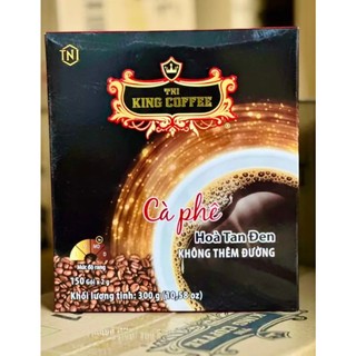 Cà phê hòa tan đen pure black coffee hộp 150 gói x 2g king coffee