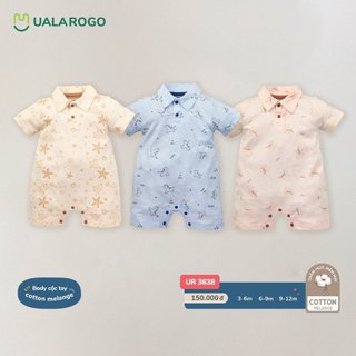 [CHÍNH HÃNG] Body cộc tay polo cotton melange họa tiết trẻ em UR2230 Uala Rogo