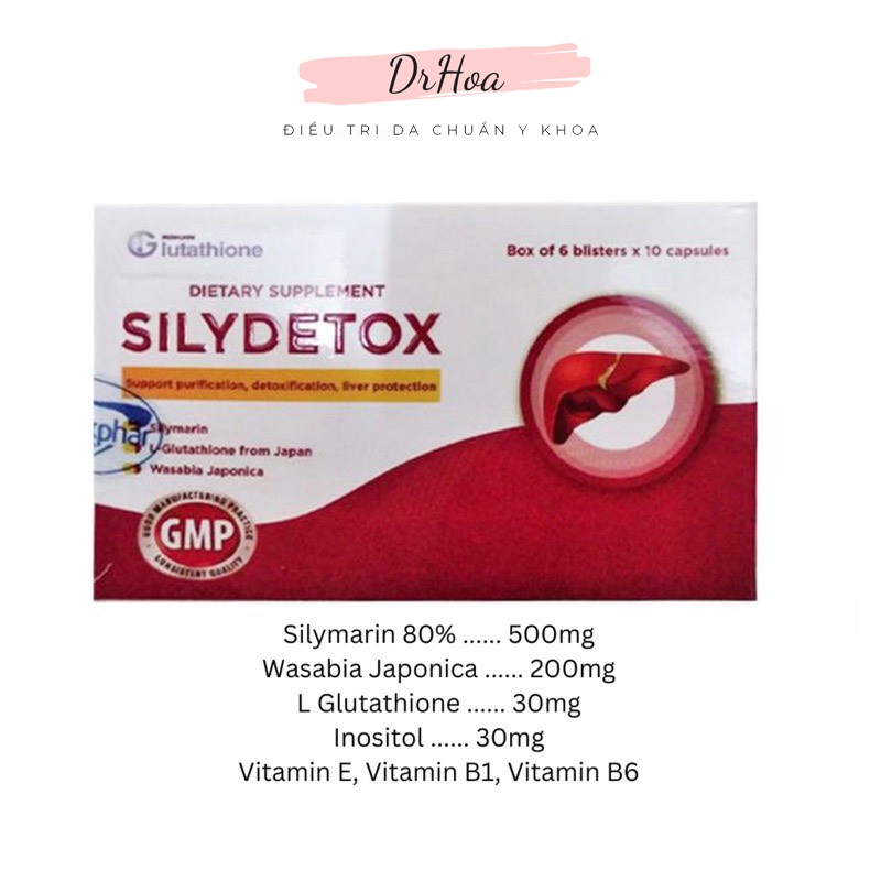 Viên Uống Silydetox Hỗ Trợ Giải Độc Gan, Đẹp Da, Ngừa Mụn - Hộp 60 Viên