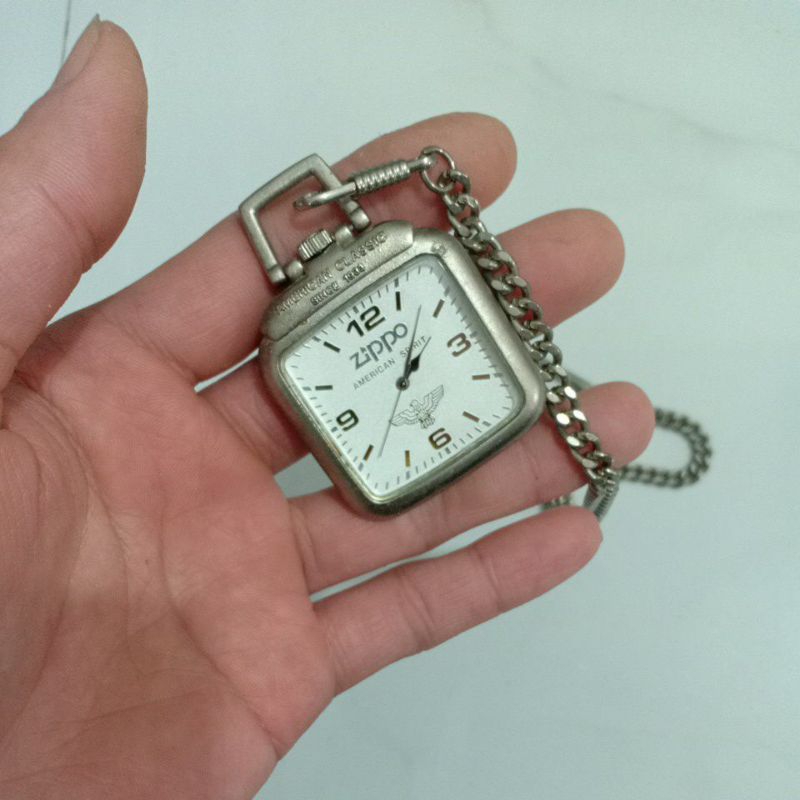 đồng hồ si quả quýt hiệu AMERICAN SPIRIT ZIPPO màu bạc cũ theo thời gian hàng sưu tầm độc lạ