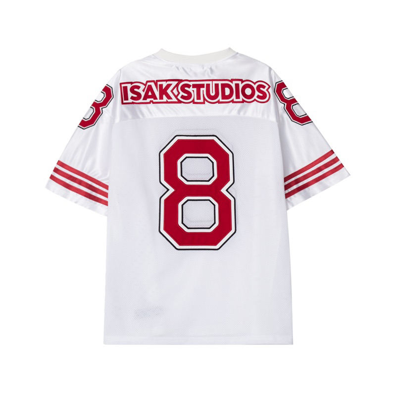 ÁO THỂ THAO ISAK JERSEY TRẮNG PHỐI ĐỎ SỐ 8 HOT TREND 2024