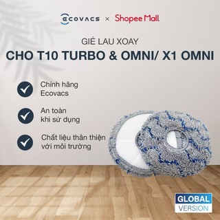 2 đôi giẻ lau xoay tương thích với Robot Ecovacs T10 Turbo, T10 Omni, X1 Omni (Set 4 giẻ)