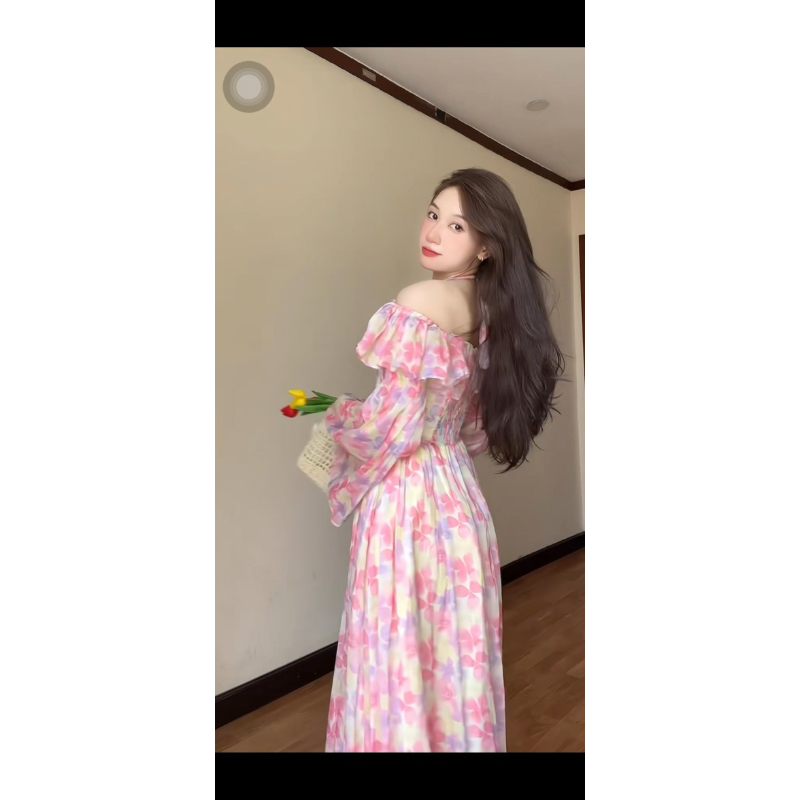 Đầm maxi hoa trễ vai tiểu thư LAURIEL DRESS