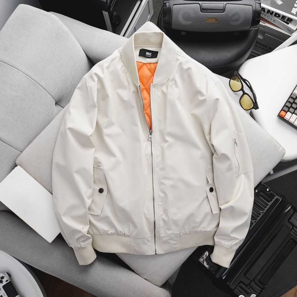 Áo Khoác Nam Bomber Basic Chất Dù Mềm Mại Thoáng Mát
