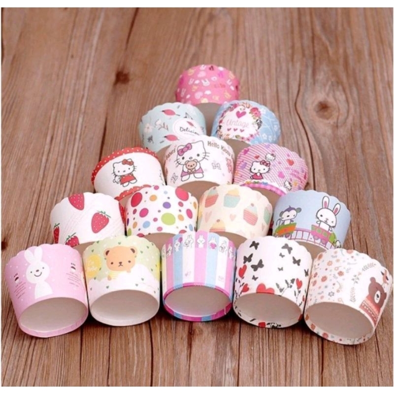 ( 1Cây = 50 Cái !!!) Set 50 Cup giấy cứng làm bánh Cupcake 6cm