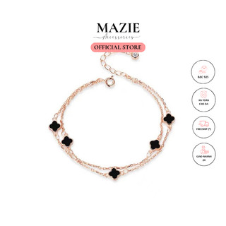 Vòng tay bạc lắc tay nữ BẠC 925 Mazie Accessories cỏ 4 lá may mắn phụ kiện trang sức nữ xinh MB011
