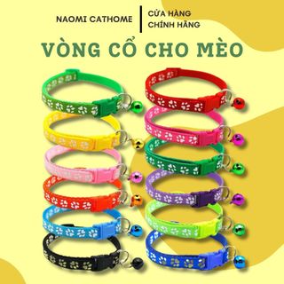 Vòng cổ lục lạc cho thú cưng hình dấu chân chó mèo ,thiết kế khóa bấm