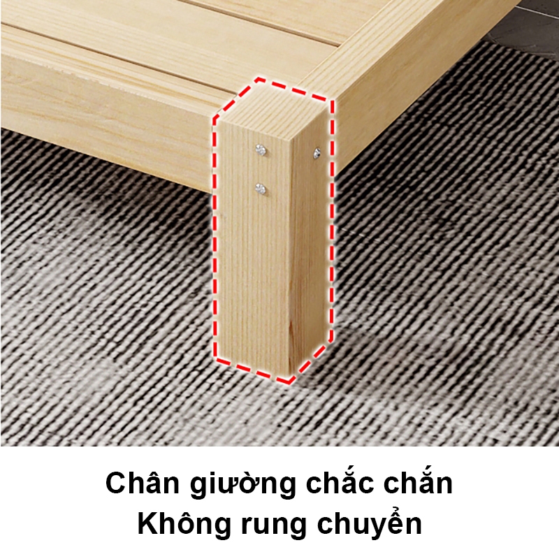 HEINO Giường Ngủ Pallet Gỗ Tự Nhiên Đủ Kích Thước Chất Lượng Cao Loại Chân Cao - Bảo Hành 12 Tháng | BigBuy360 - bigbuy360.vn