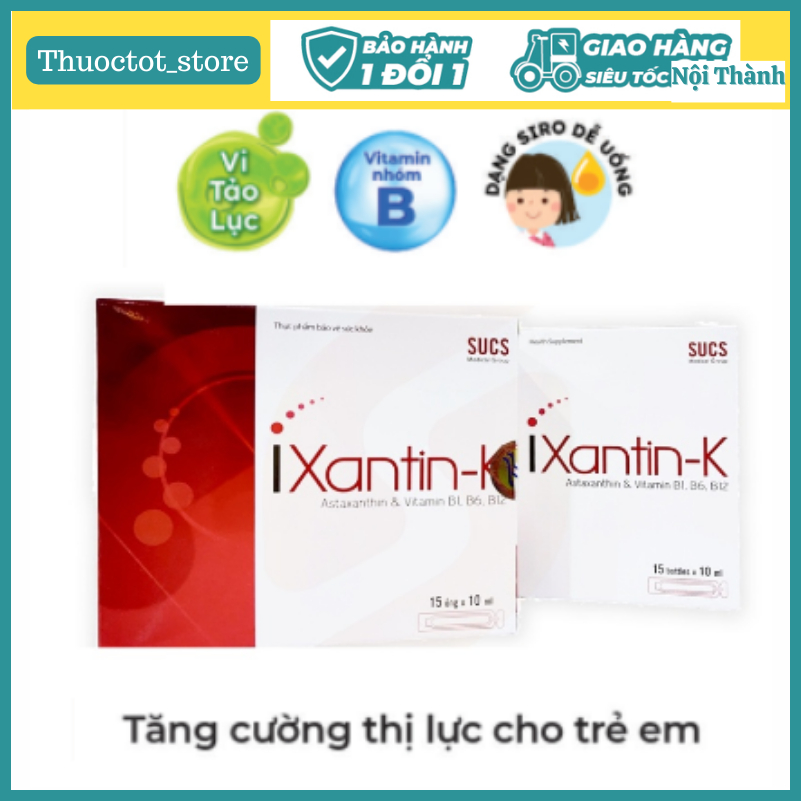 Siro bổ mắt IXantin-K [Astaxanthin &amp; Vitamin B1, B6, B12]