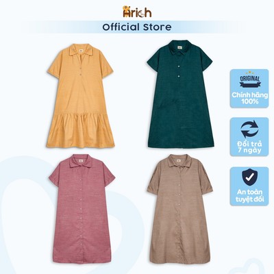 Váy mẹ bầu và sau sinh chất liệu linen Arich Freesize