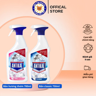 Bình xịt Antikal tẩy cặn canxi trên inox, vách ngăn kính nhà tắm, tường trong nhà tắm 750ml - hàng Đức